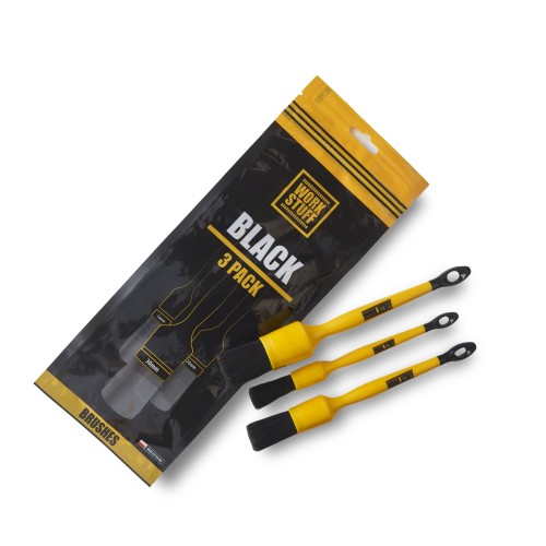Work Stuff Detailing Brush Black WS 101 – zestaw 3 pędzelków detailingowych