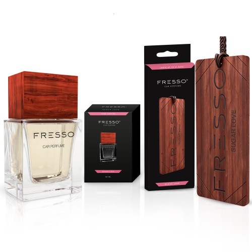 Fresso Sugar Love – zestaw zapachowy do samochodu z perfumami 50 ml i zawieszką