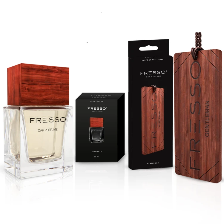 Fresso Gentleman – zestaw zapachowy do samochodu z perfumami i zawieszką